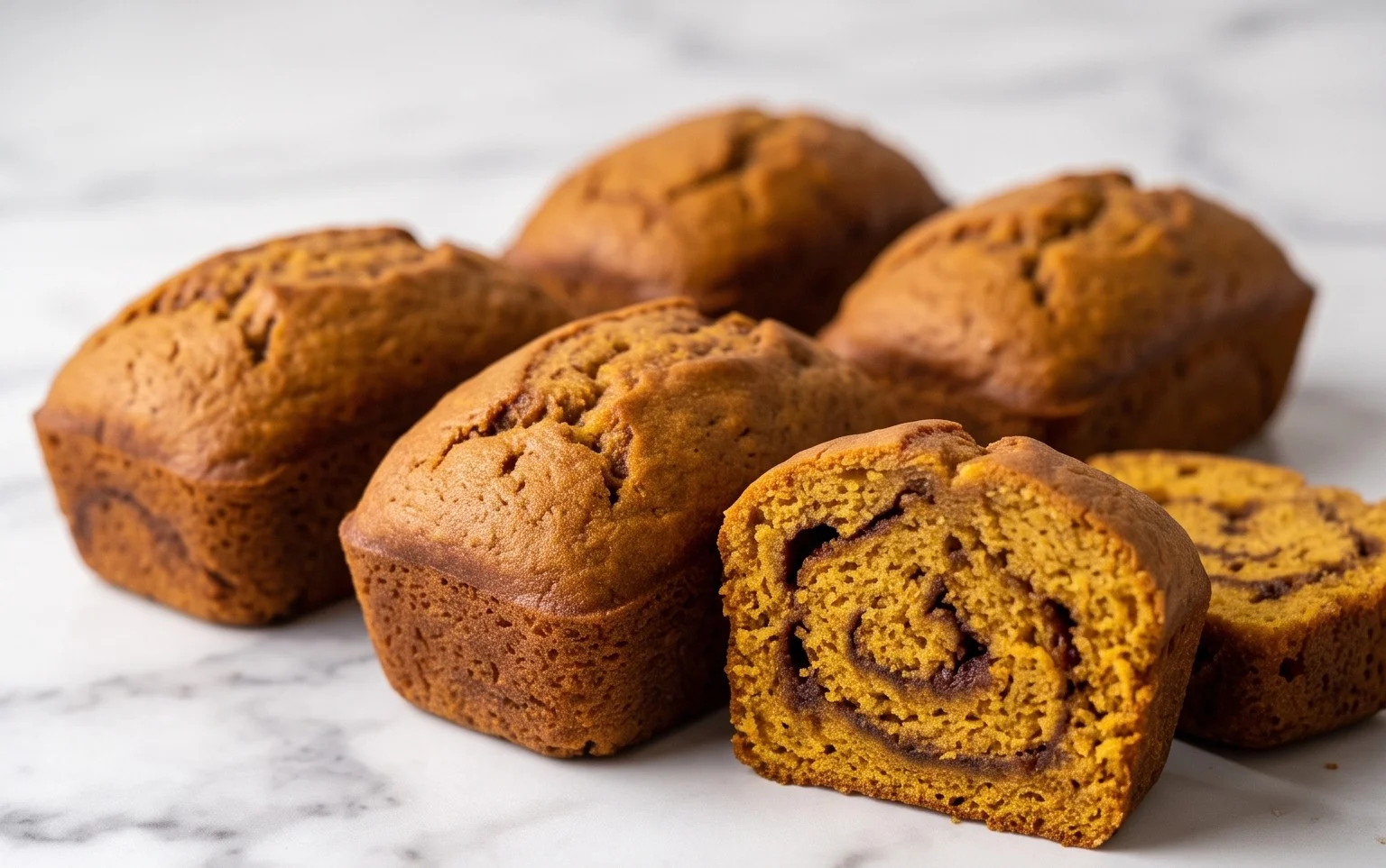 Cinnamon Swirl Pumpkin Bread Mini Loaves